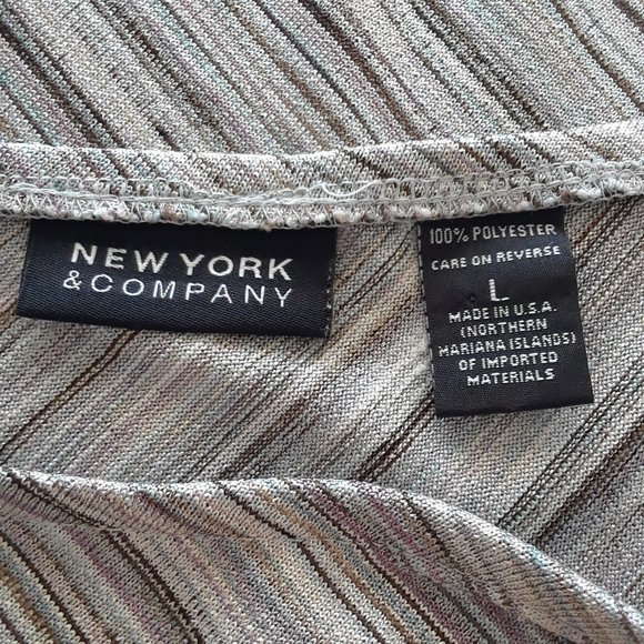 New York & Co Striped Multicolored Rainbow A Line Drape Skirt - Picture 10 of 12